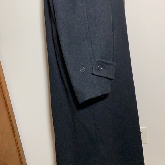 Mens Fox Knapp Heavy Wool Over Coat Trenchcoat long winter jacket black small - Picture 6 of 11